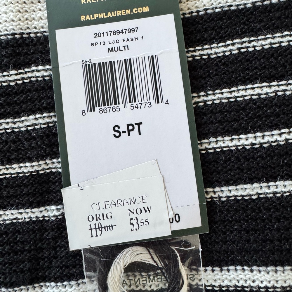 Ralph Lauren Black and White Striped Sweater - Picture 3 of 4